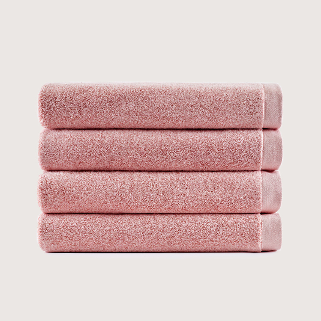 Heavyweight Cotton Bath Towels - Coral Pink