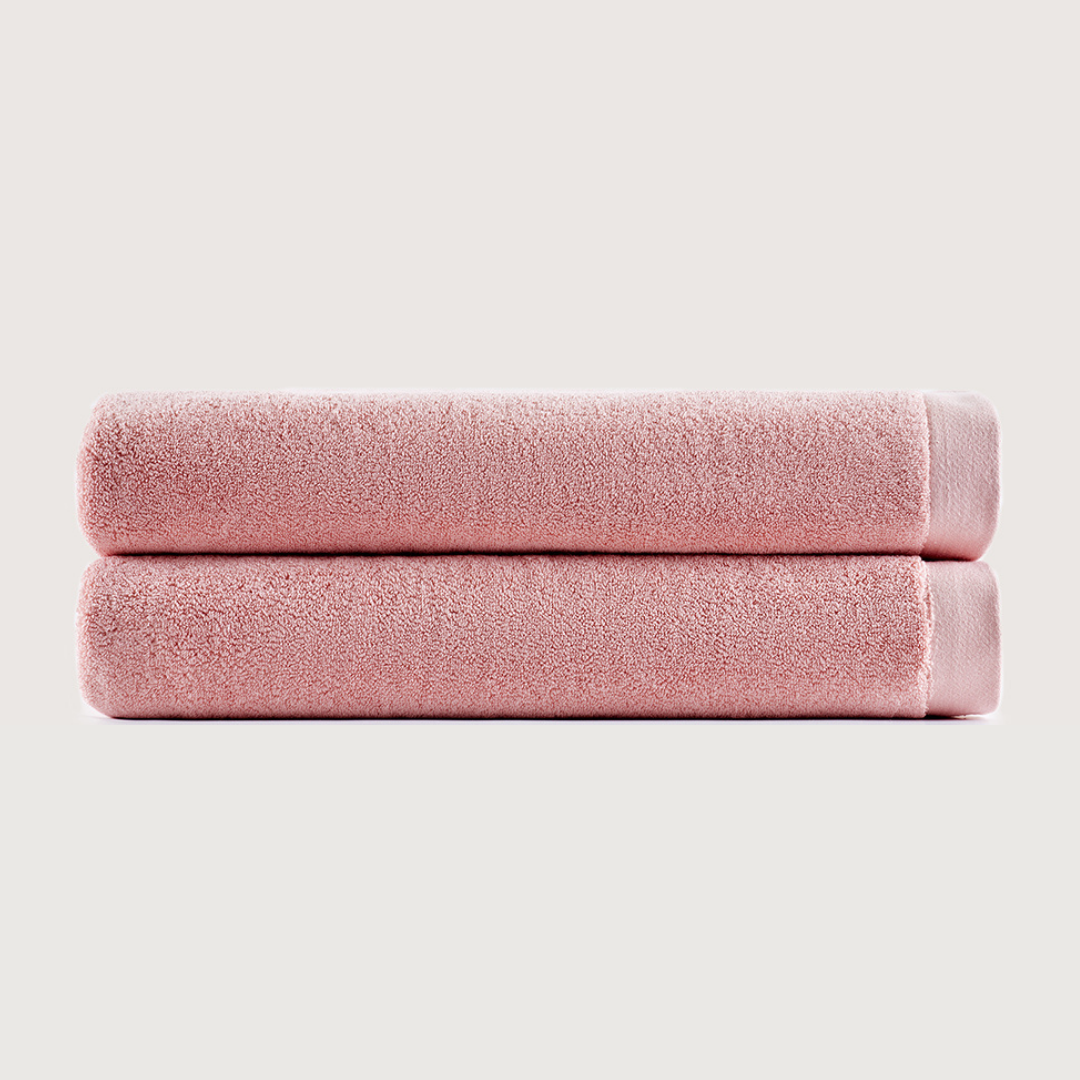 Heavyweight Cotton Bath Towels - Coral Pink