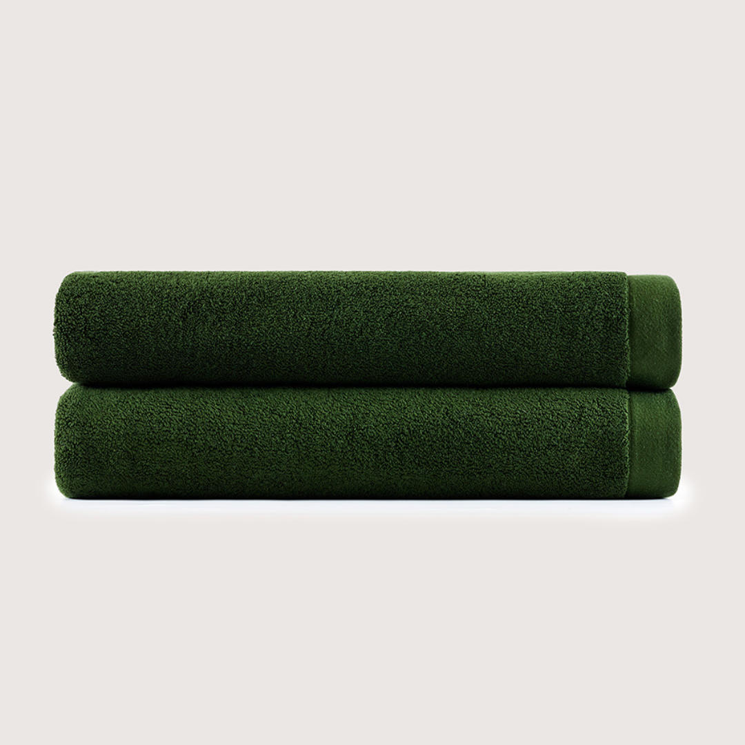 Heavyweight Cotton Bath Towels - Olive Green