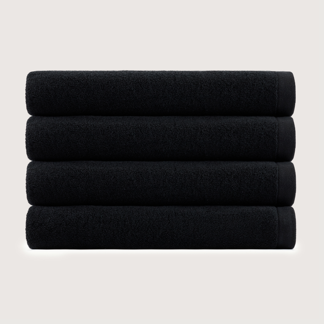 Heavyweight Cotton Bath Sheets - Midnight Black