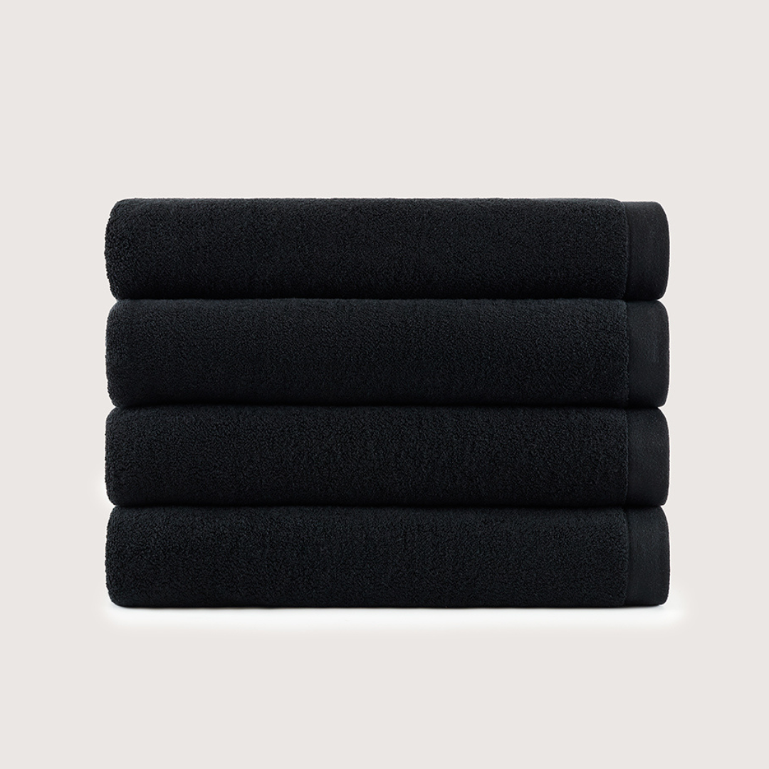 Heavyweight Cotton Bath Towels - Midnight Black