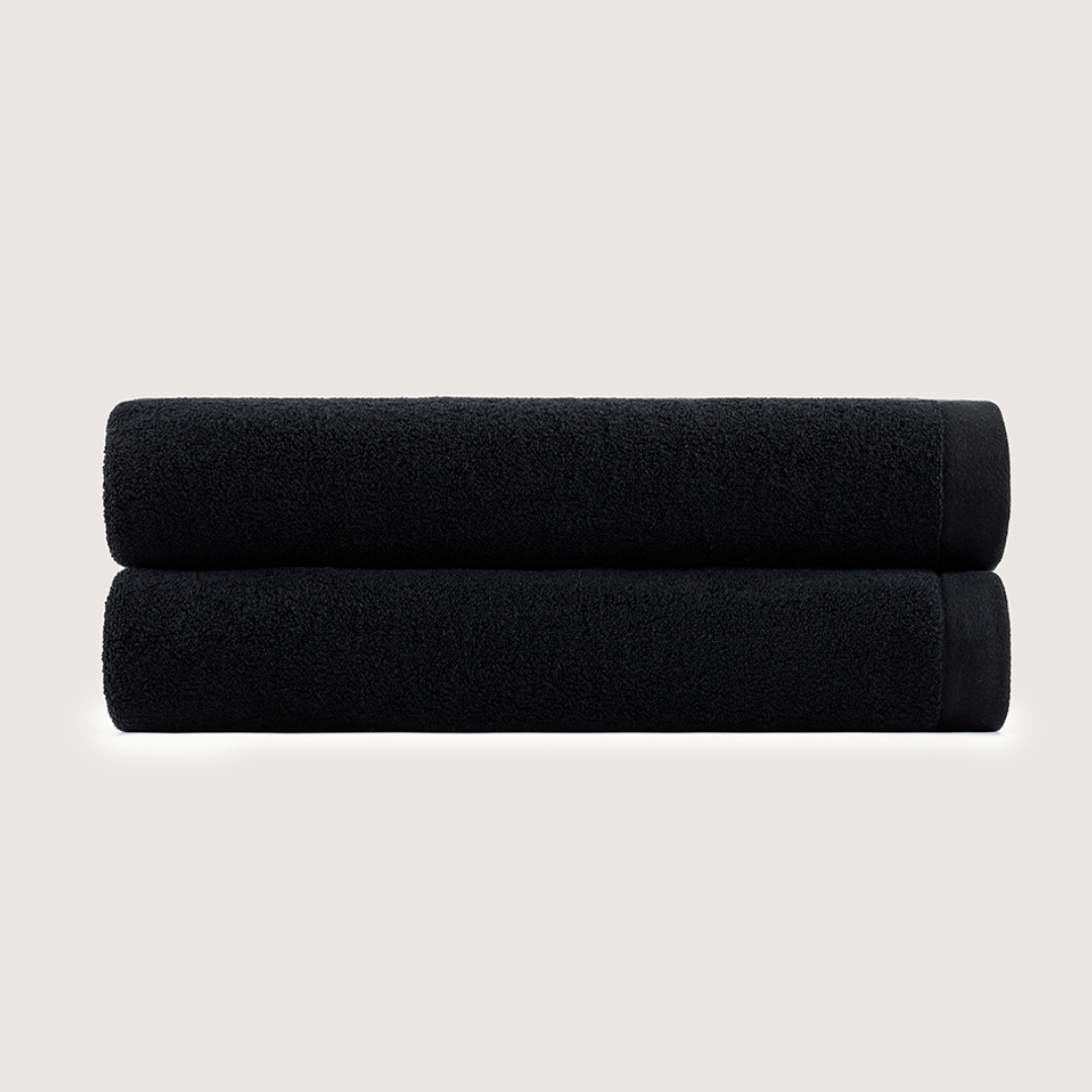 Heavyweight Cotton Bath Towels - Midnight Black