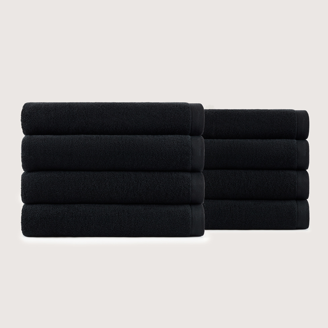 Heavyweight Cotton Bath Towels - Midnight Black