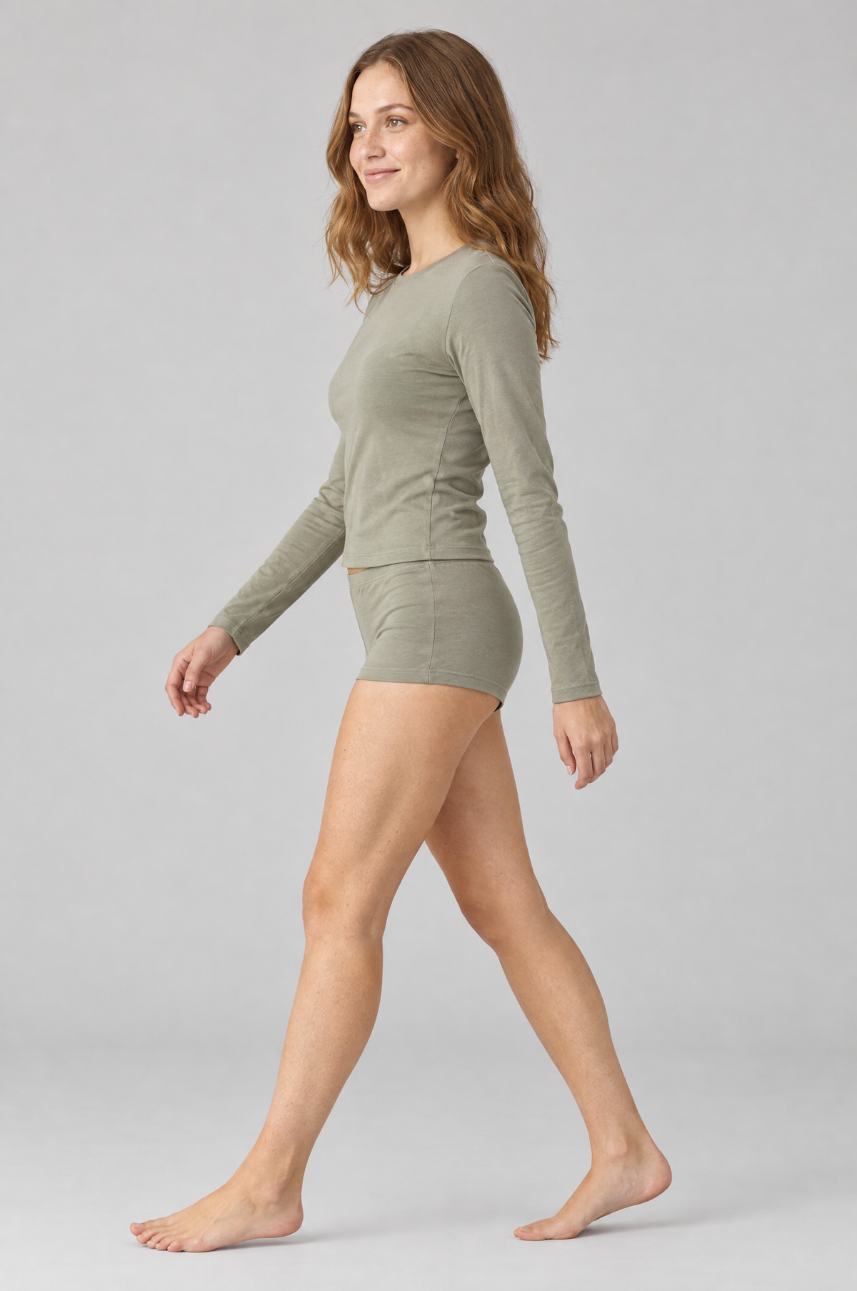 Soflora Jersey Sleep Set in Sage - side view