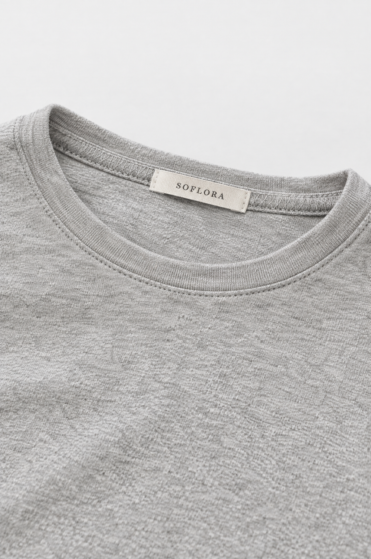 Soflora Jersey Sleep Set in Cloud Grey - neck label detail