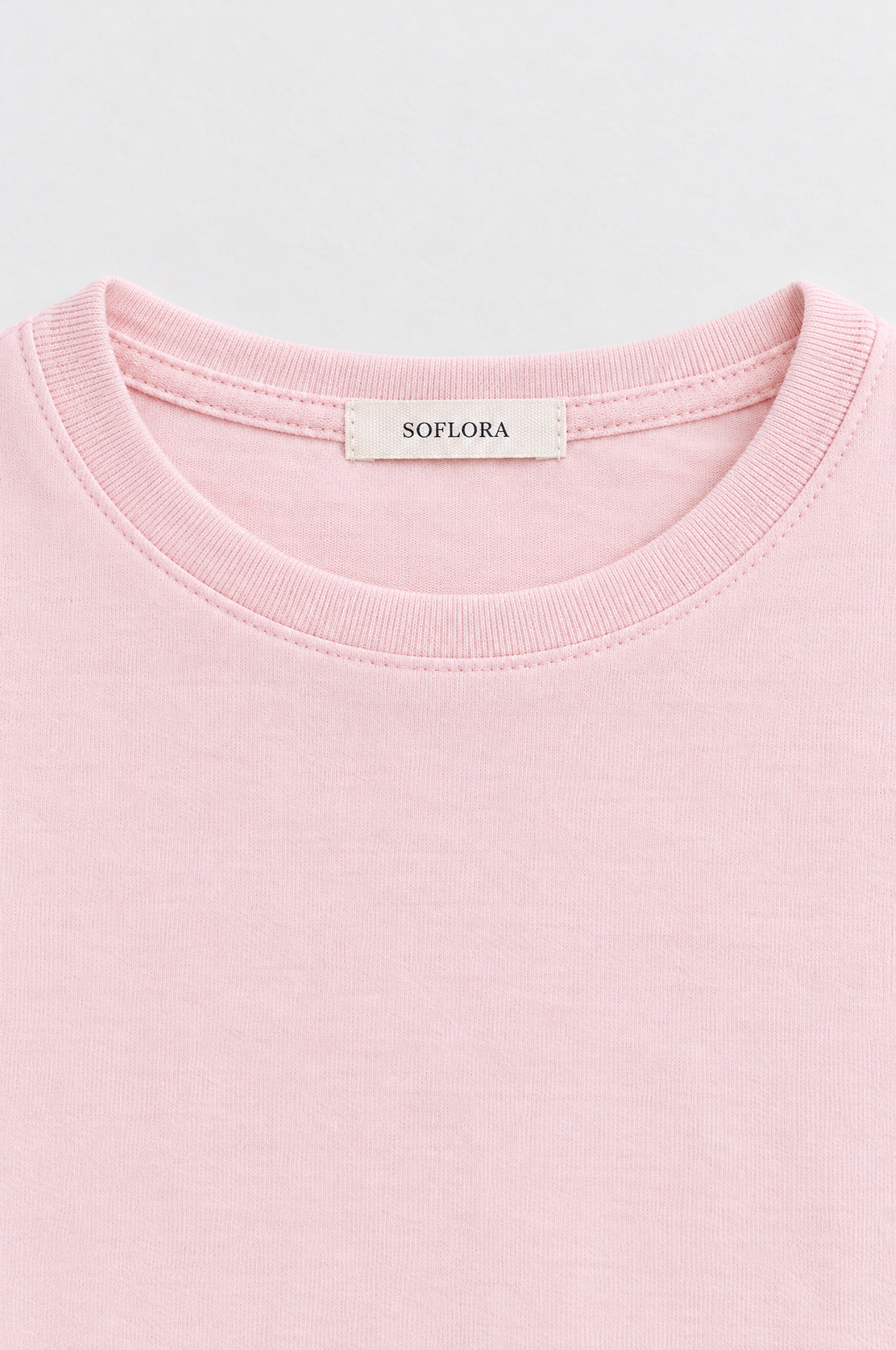 Soflora Jersey Sleep Set in Blush - neck label detail
