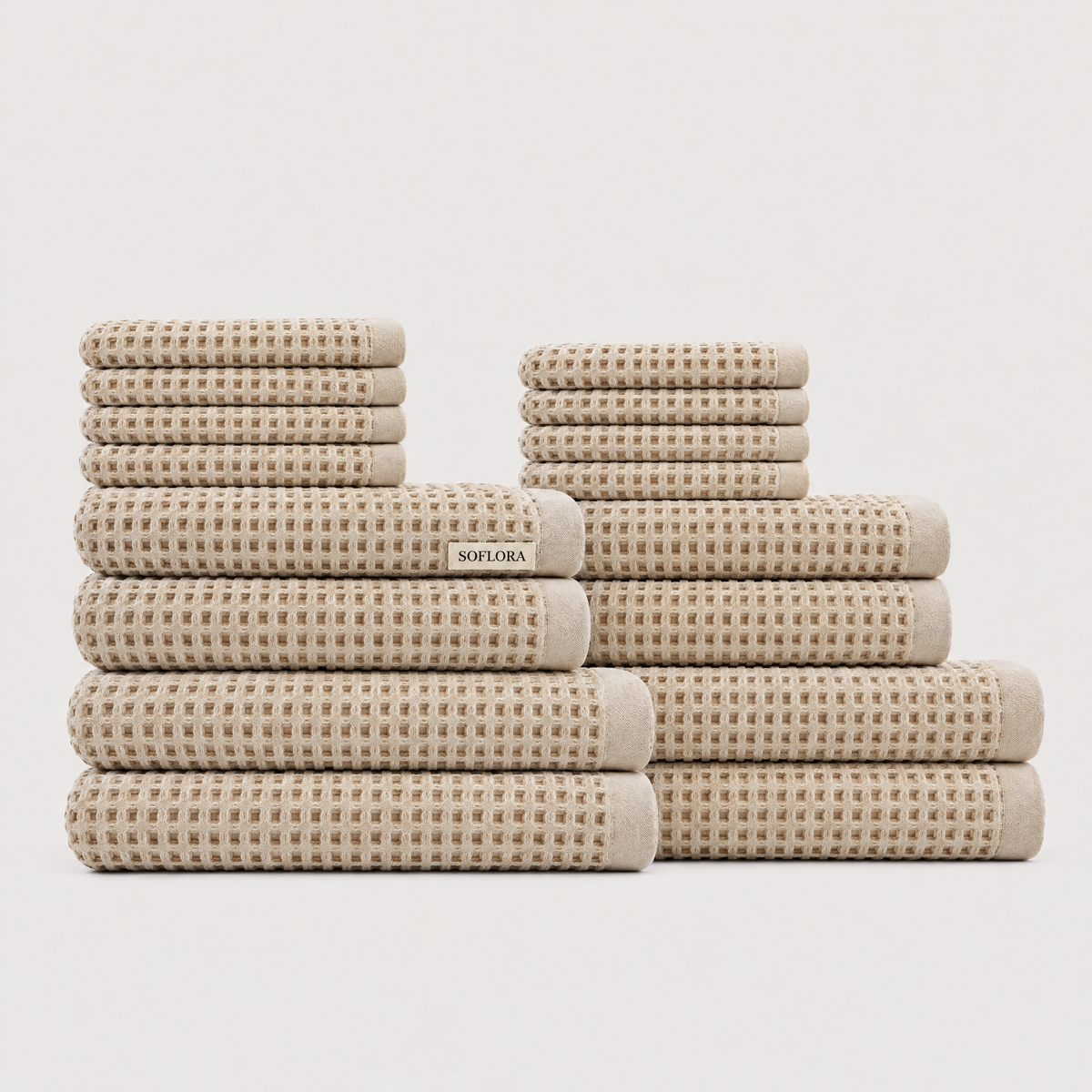 Waffle Family Bundle in Sand - Set with Bath Sheets