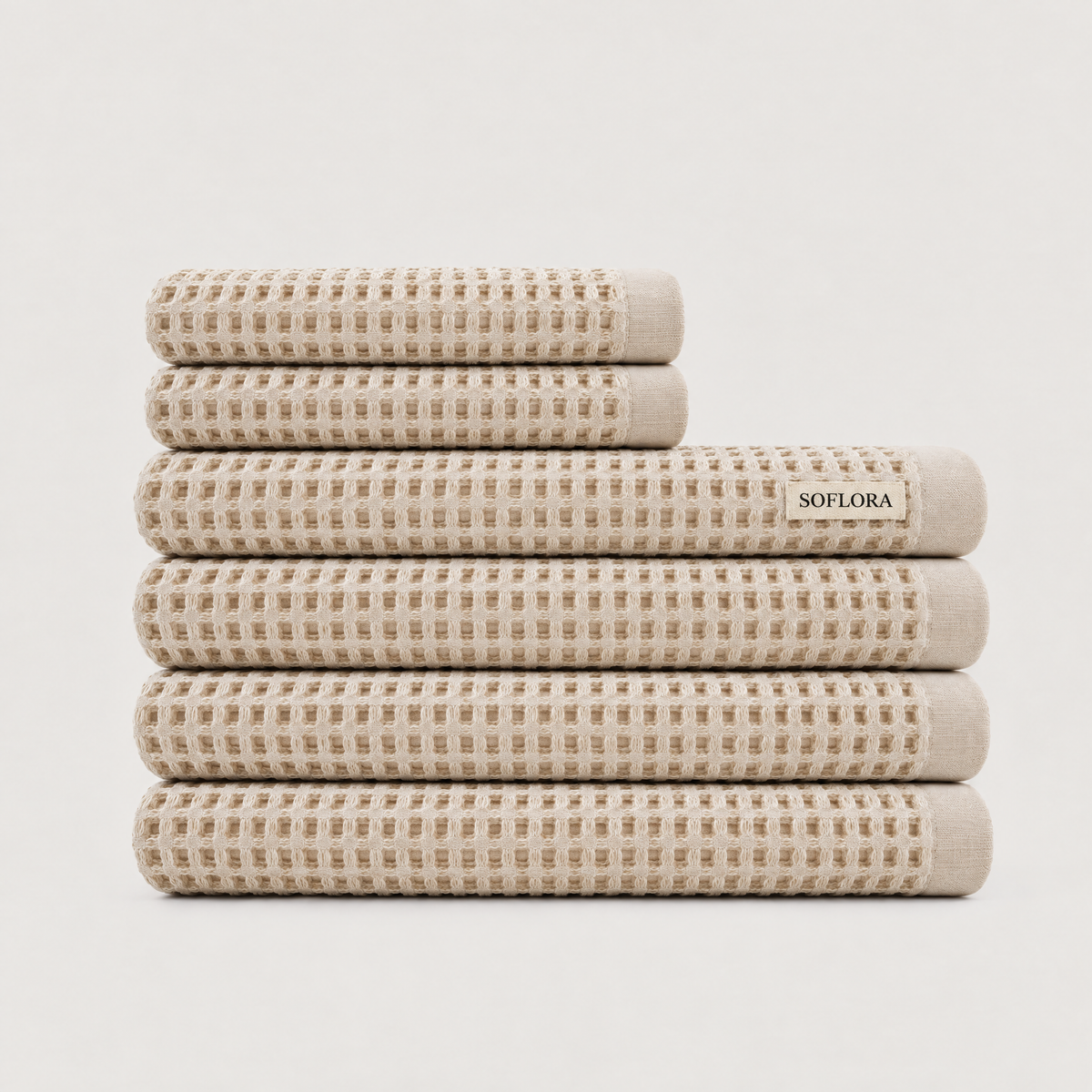 Waffle Spa Bundle in Sand - Set with Bath Sheets