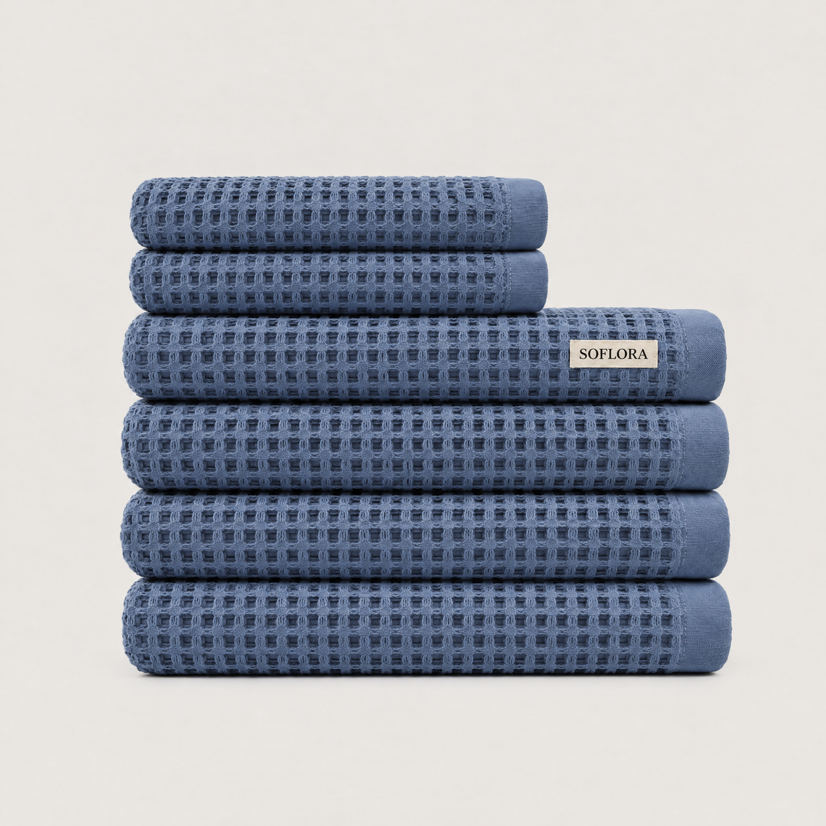 Waffle Spa Bundle in Powder Blue - Set with Bath Sheets