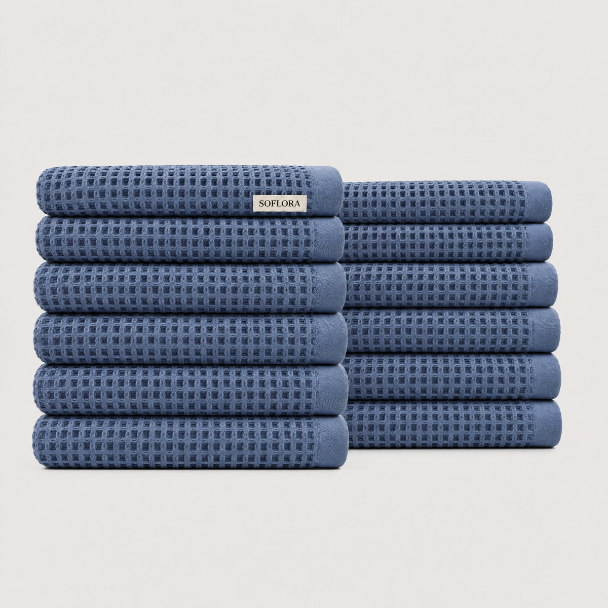 Waffle Luxe Bundle in Powder Blue - Set with Bath Towels