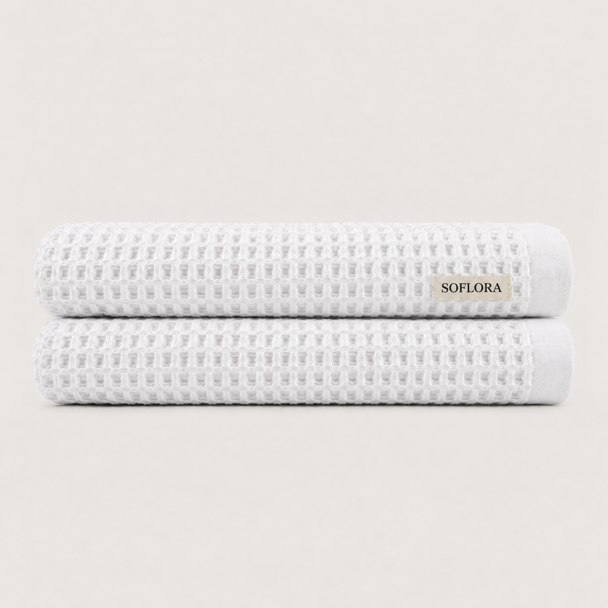 Waffle Bath Sheets in Cloud White - 2x Bath Sheets