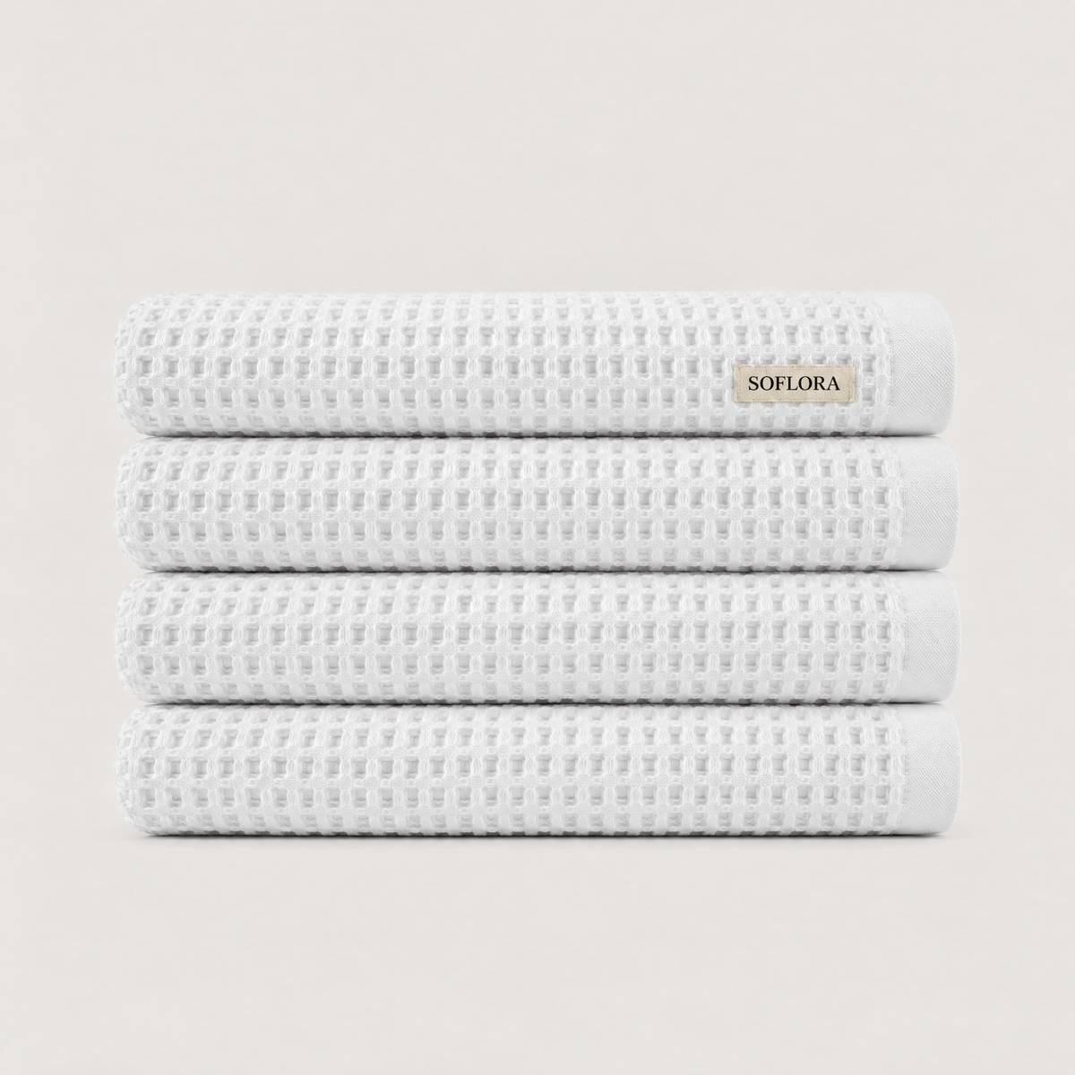 Waffle Bath Sheets in Cloud White - 4x Bath Sheets
