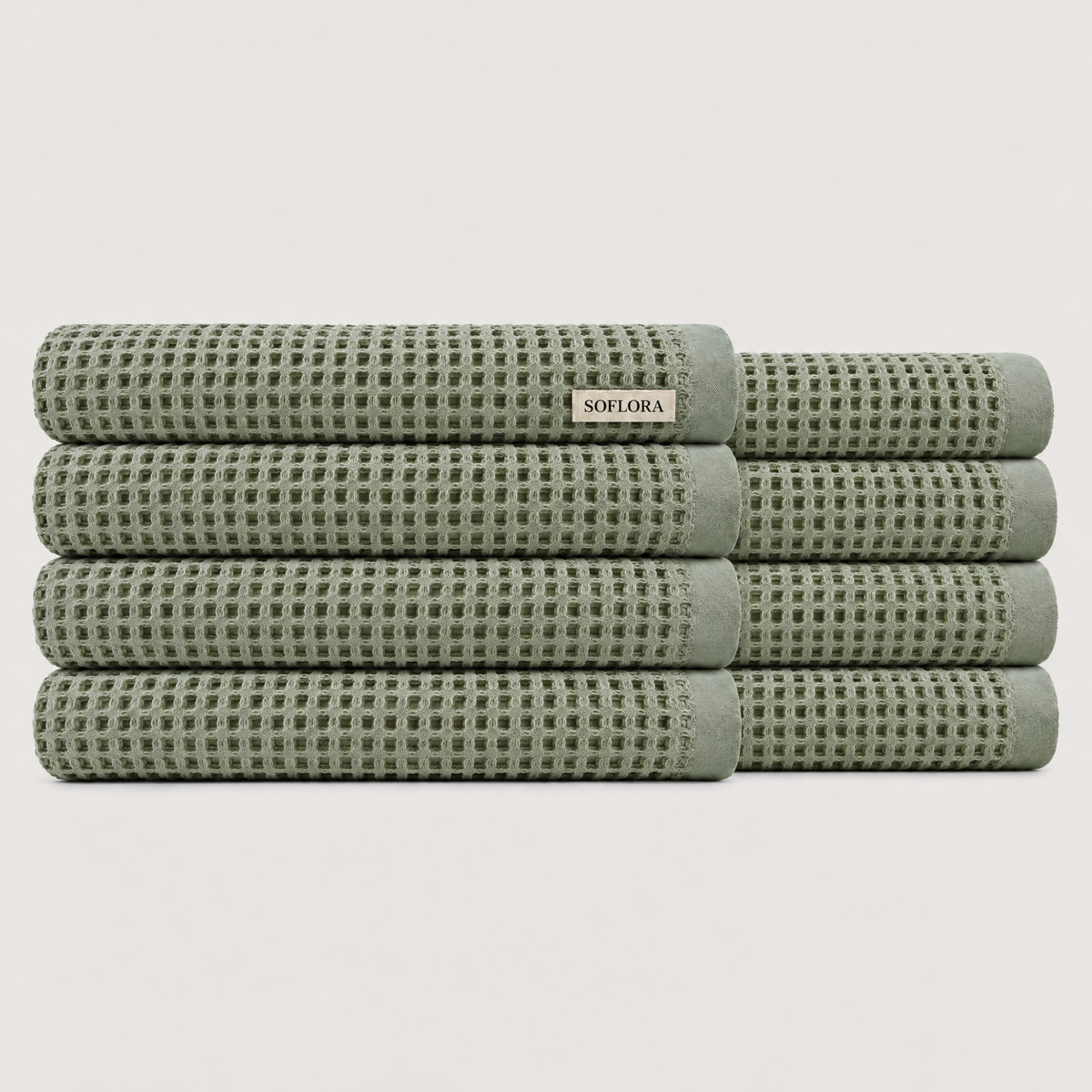 Waffle Bath Sheets in Sage - 8x Bath Sheets