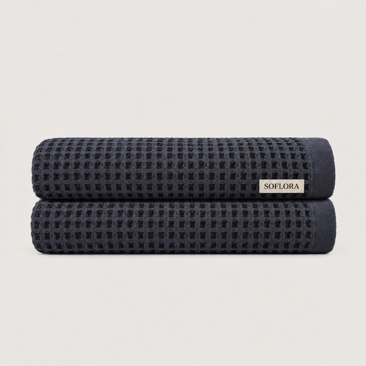 Waffle Bath Sheets in Charcoal - 2x Bath Sheets