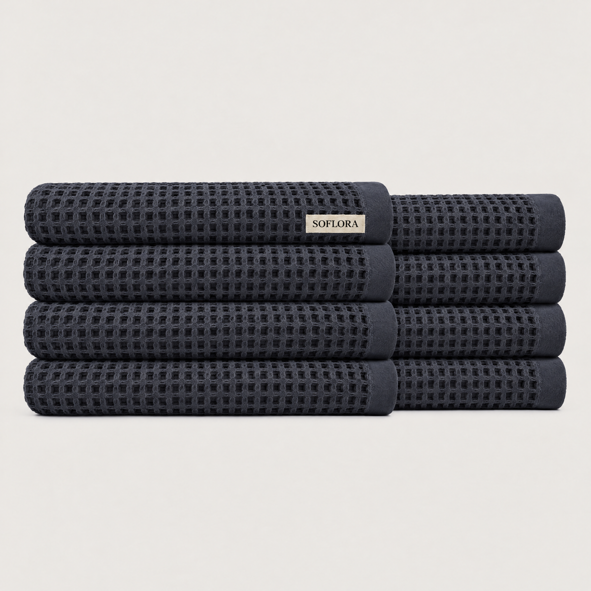 Waffle Bath Sheets in Charcoal - 8x Bath Sheets