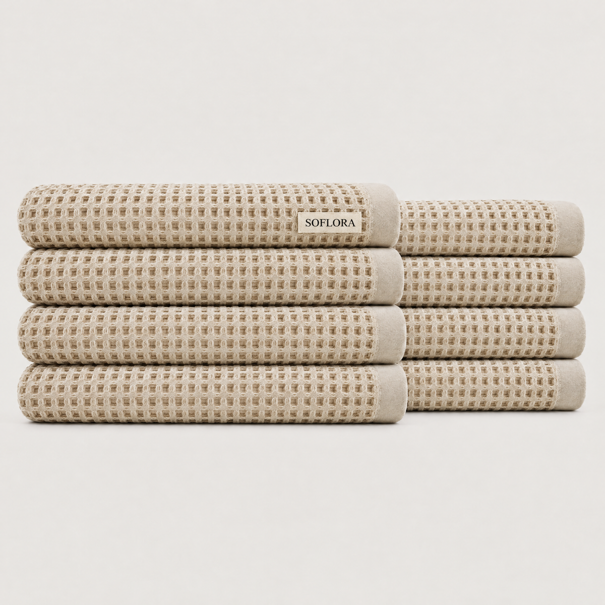 Waffle Bath Sheets in Sand - 8x Bath Sheets