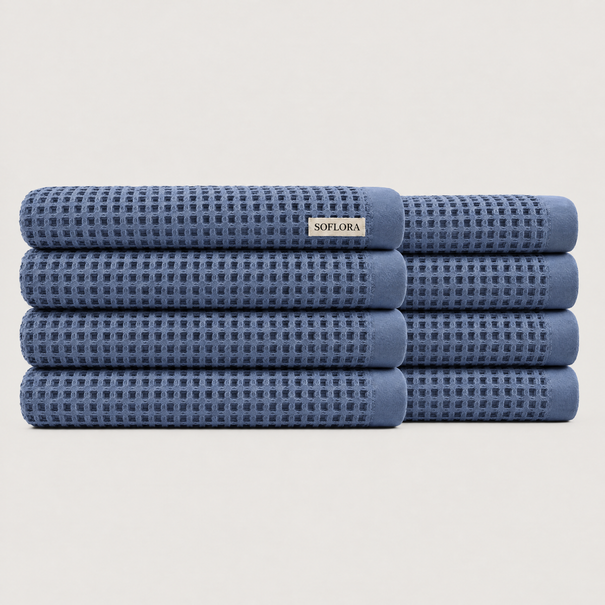 Waffle Bath Sheets in Powder Blue - 8x Bath Sheets