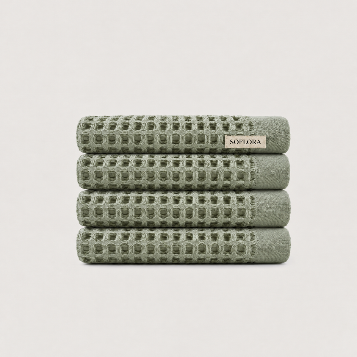Waffle Washcloths in Sage