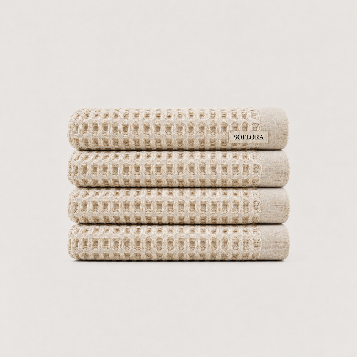 Waffle Washcloths in Sand