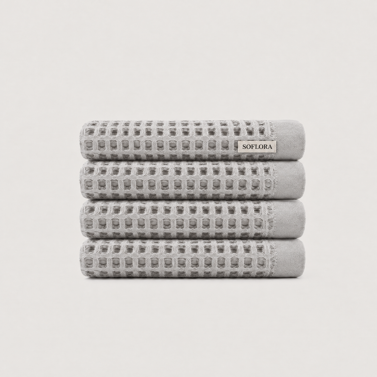 Waffle Washcloths in Light Grey