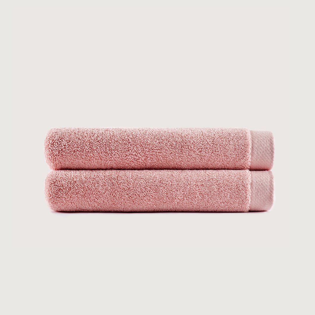Heavyweight Cotton Hand Towels - Coral Pink