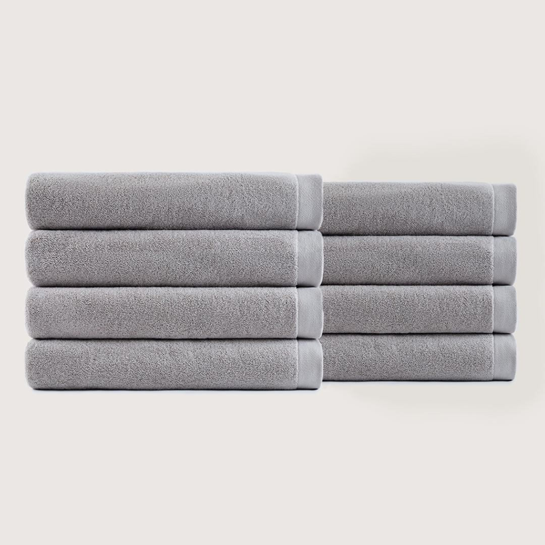 Heavyweight Cotton Bath Towels - Stone Grey