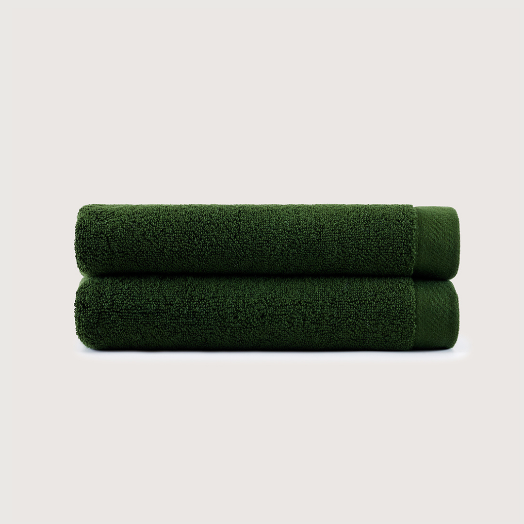 Heavyweight Cotton Hand Towels - Olive Green