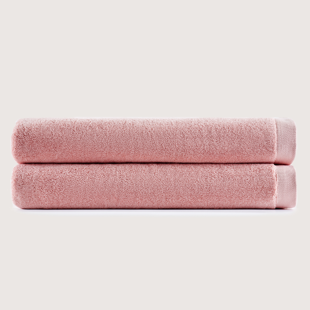 Heavyweight Cotton Bath Sheets - Coral Pink