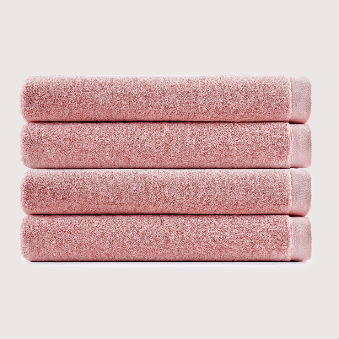 Heavyweight Cotton Bath Sheets - Coral Pink