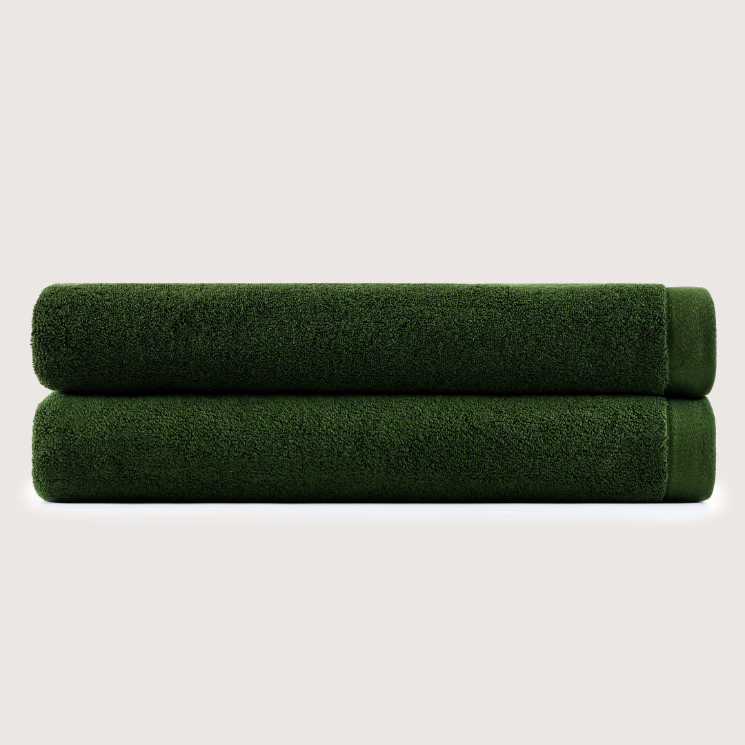 Heavyweight Cotton Bath Sheets - Olive Green