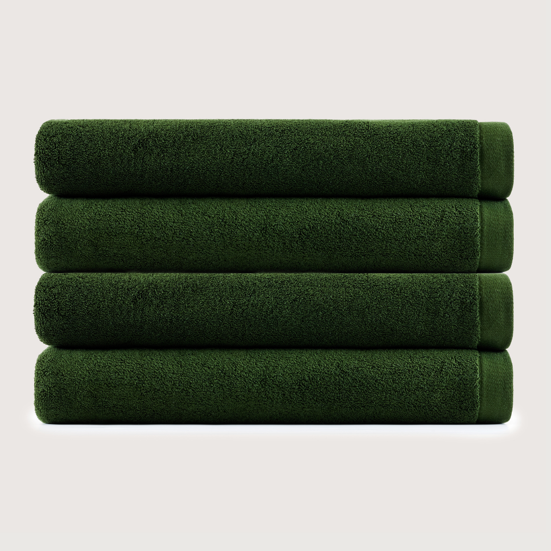 Heavyweight Cotton Bath Sheets - Olive Green