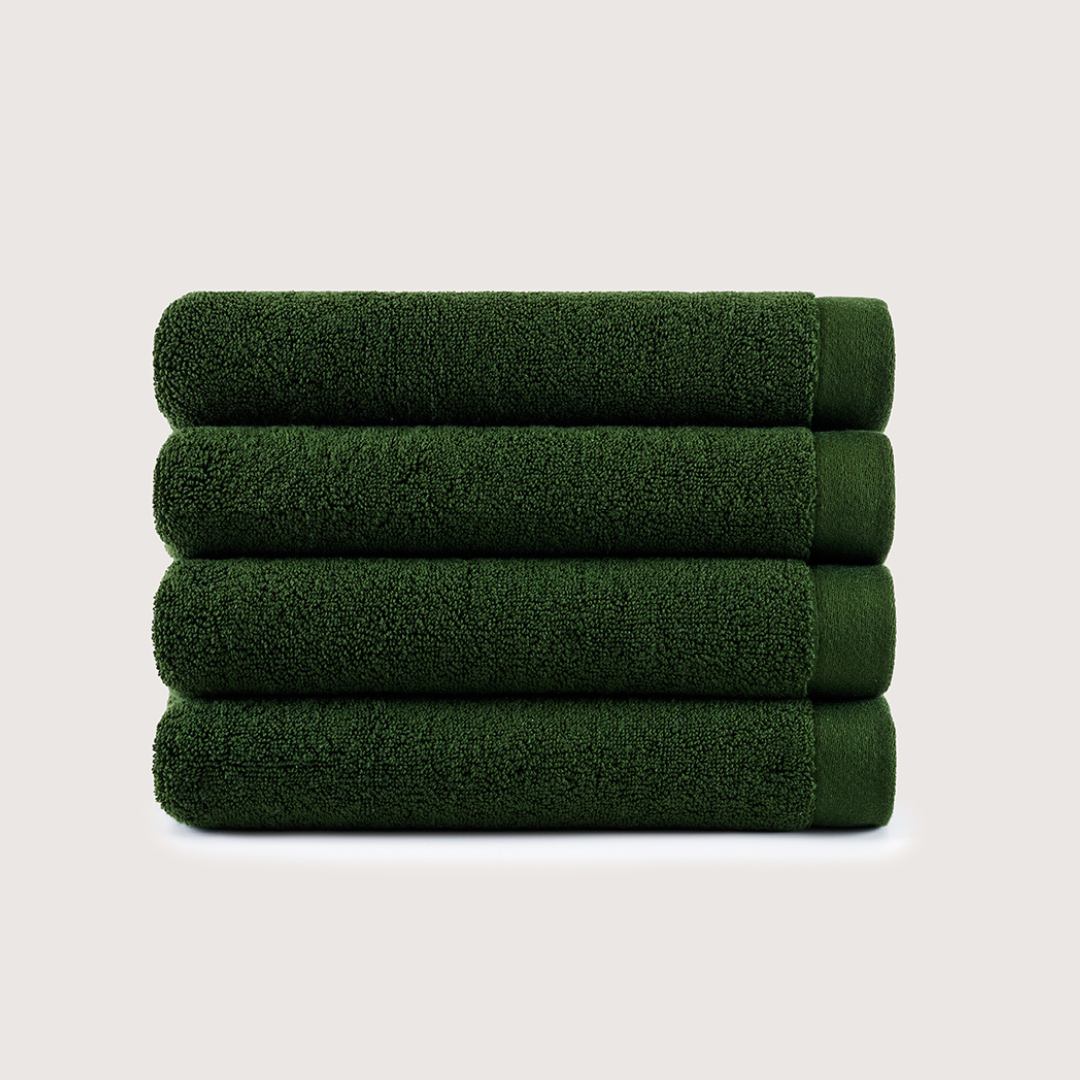 Heavyweight Cotton Hand Towels - Olive Green