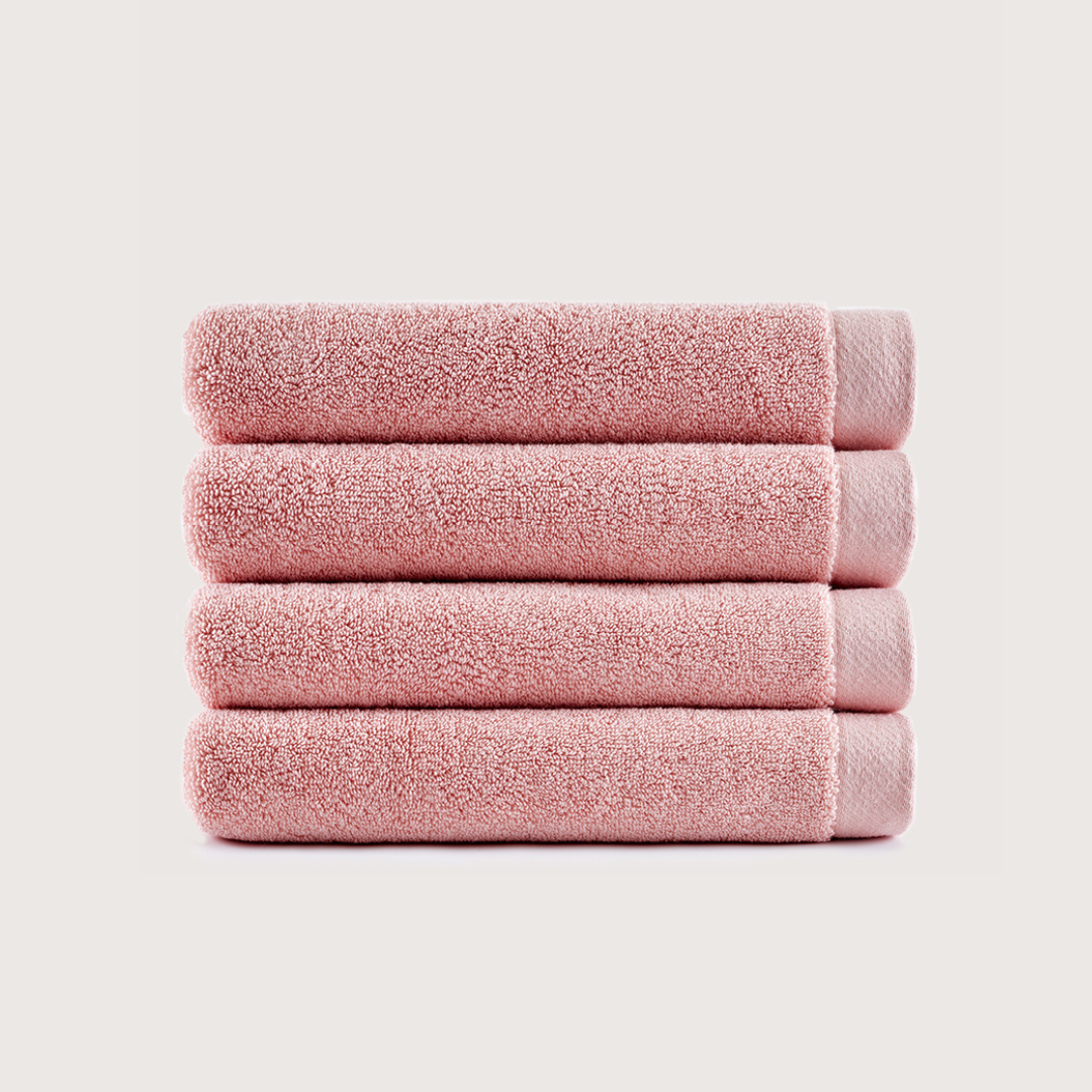Heavyweight Cotton Hand Towels - Coral Pink