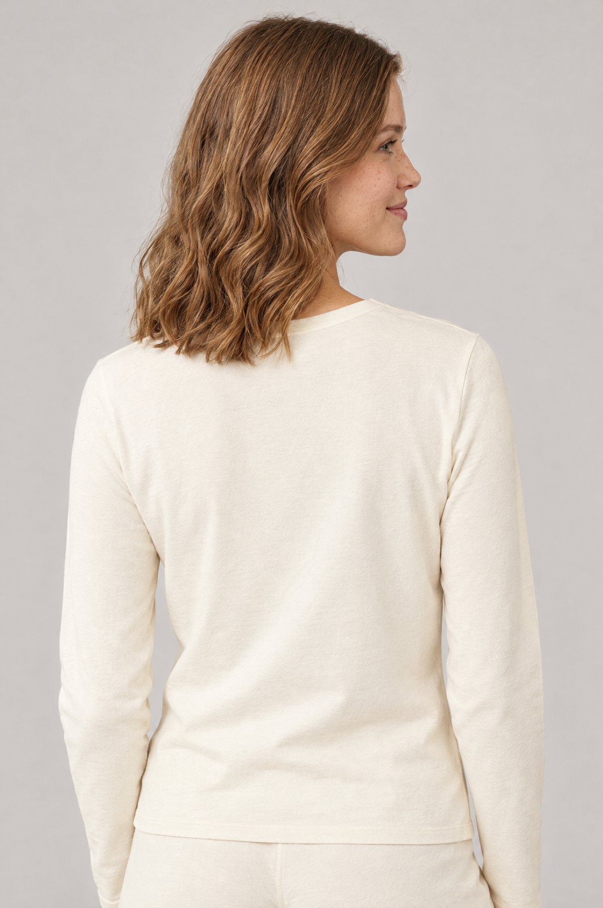 Soflora Jersey Sleep Set in Ivory - back view