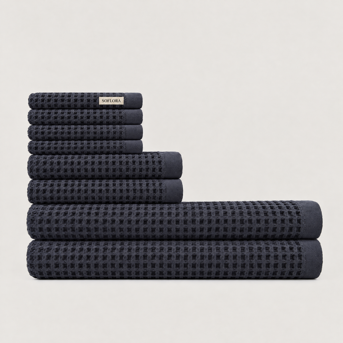 Waffle Bath Bundle in Charcoal - Set with Bath Towels