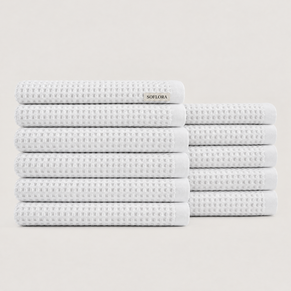 Waffle Luxe Bundle in Cloud White - Set with Bath Sheets