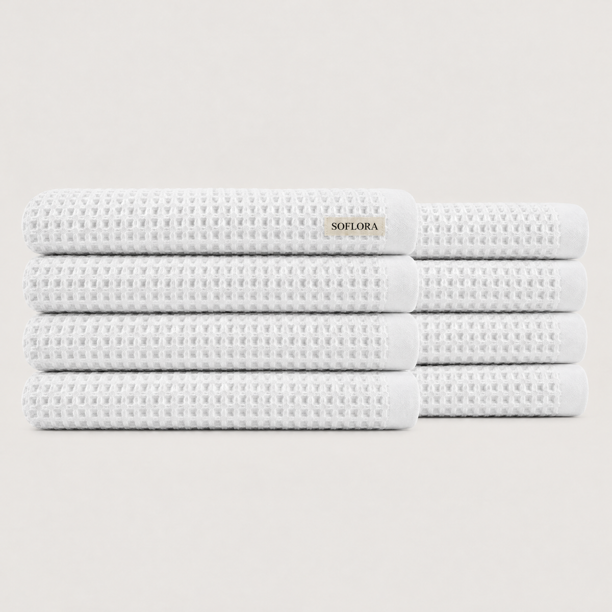 Waffle Bath Sheets in Cloud White - 8x Bath Sheets
