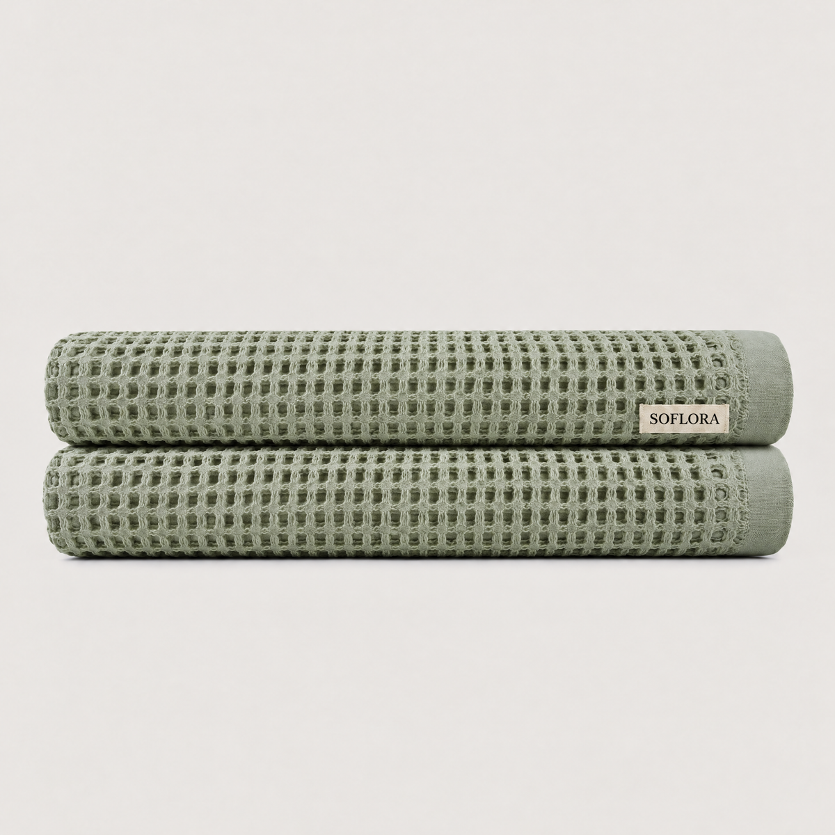 Waffle Bath Sheets in Sage - 2x Bath Sheets