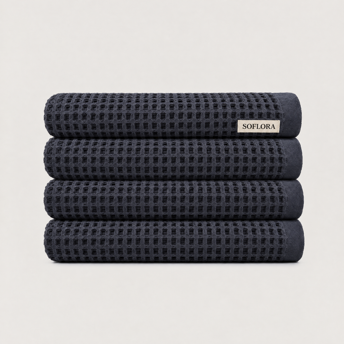 Waffle Bath Sheets in Charcoal - 4x Bath Sheets