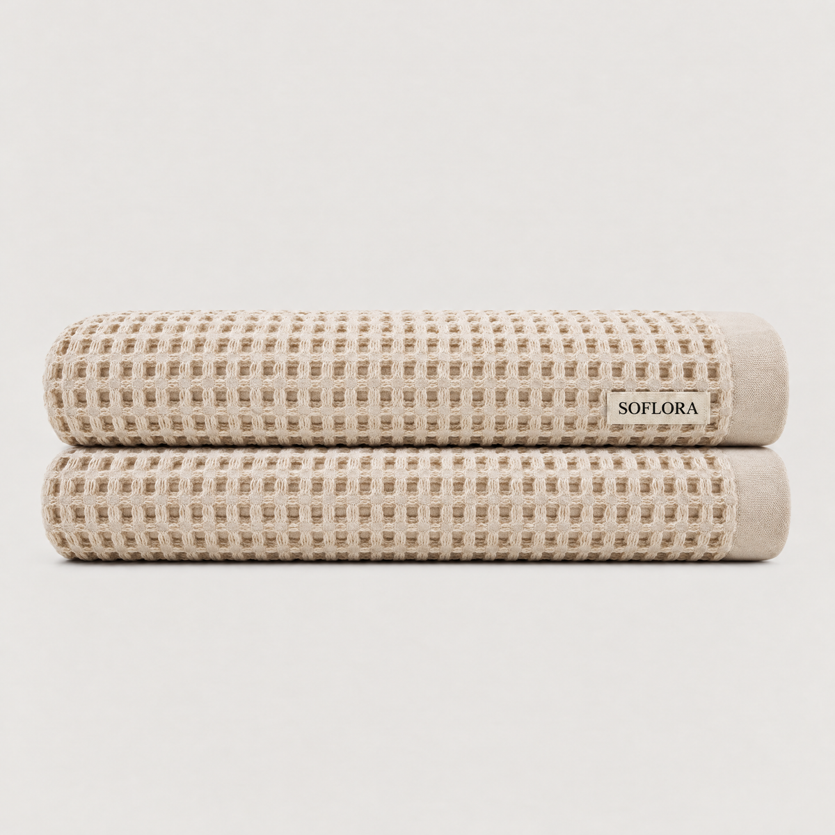 Waffle Bath Sheets in Sand - 2x Bath Sheets