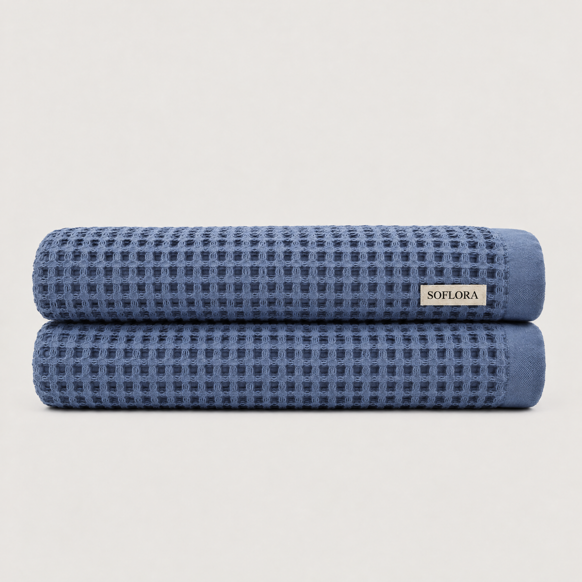 Waffle Bath Sheets in Powder Blue - 2x Bath Sheets