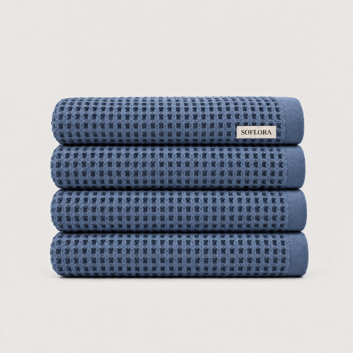 Waffle Bath Sheets in Powder Blue - 4x Bath Sheets
