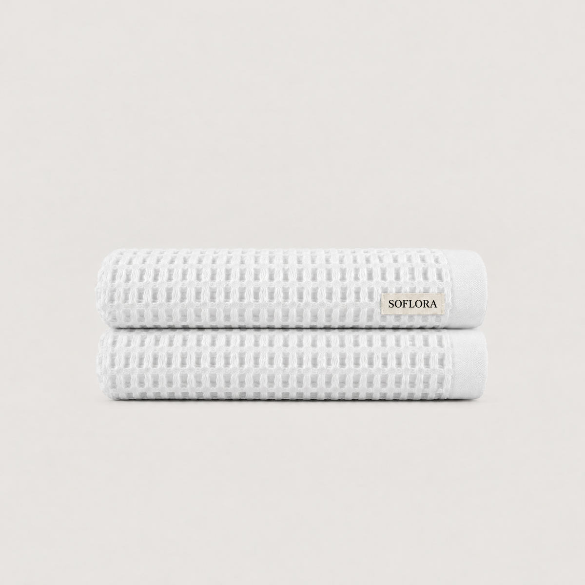 Waffle Hand Towels in Cloud White - 2x Hand Towels