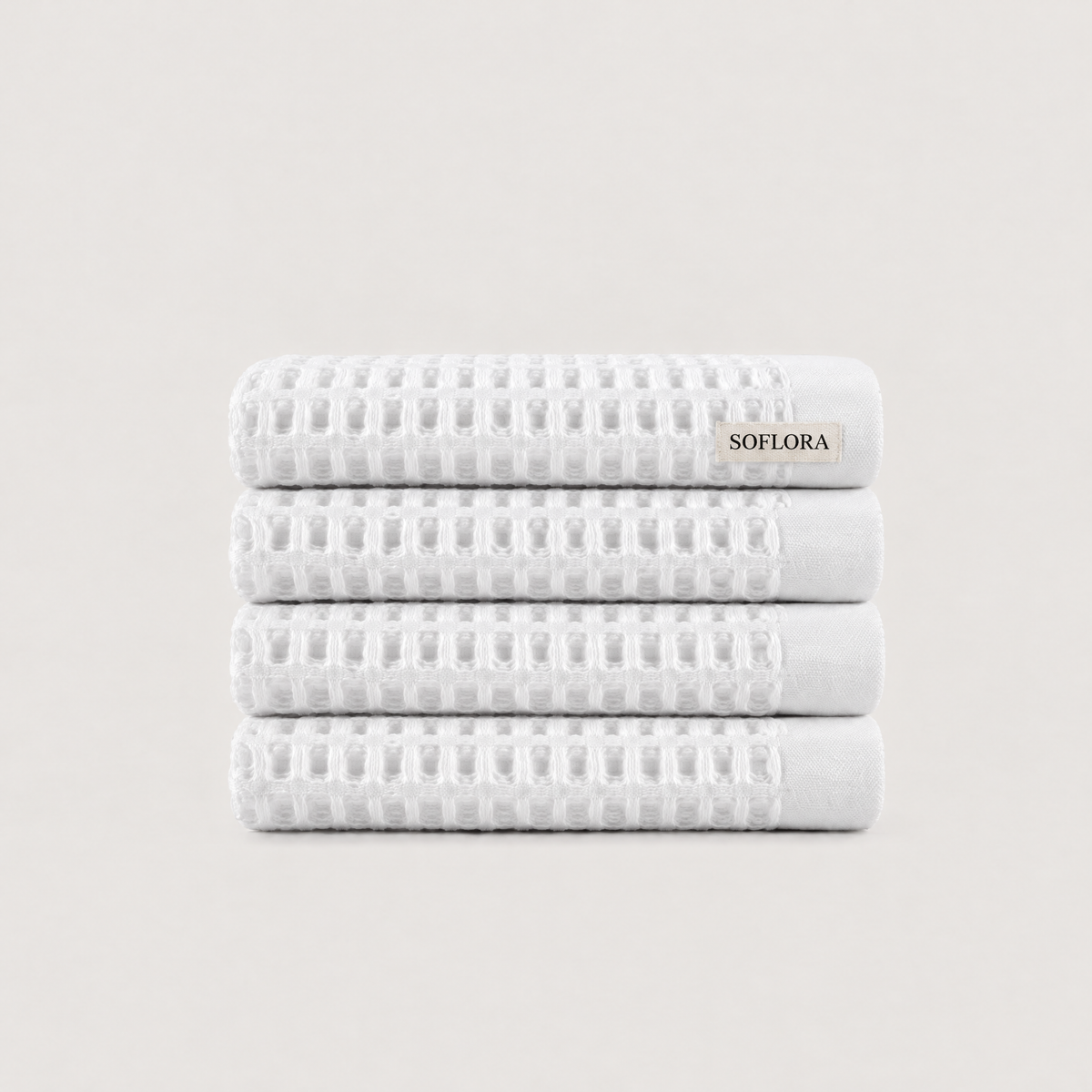Waffle Washcloths in Cloud White
